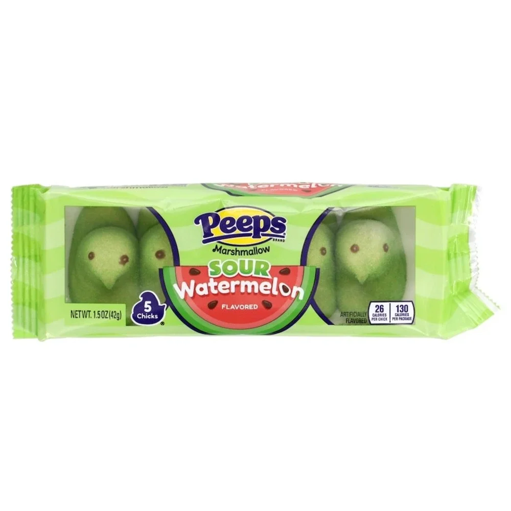 Peeps Marshmallow Sour Watermelon Chicks Candy 5 Count Pack Rare Limited Edition